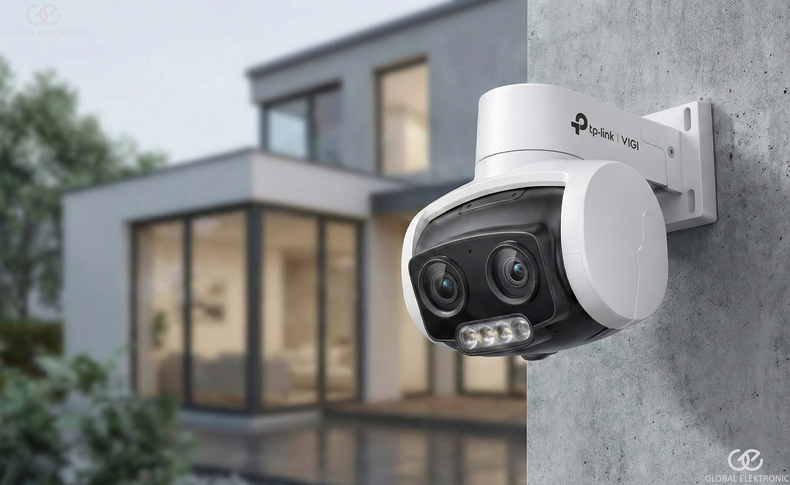 PoE IP camera – on a modern house