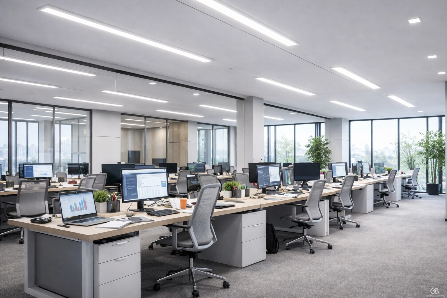 Modern LED lighting for offices and commercial spaces