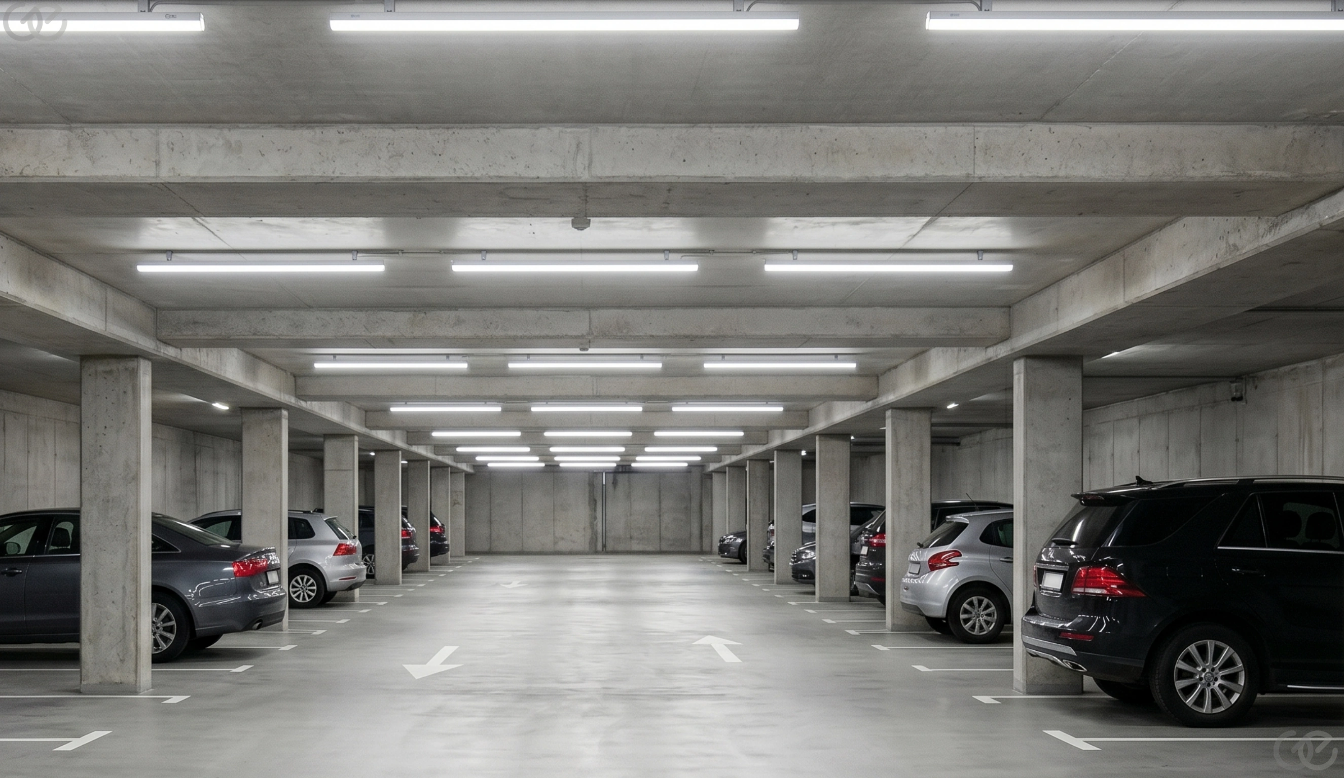 LED osvětlení parkoviště, garáže a firemního areálu