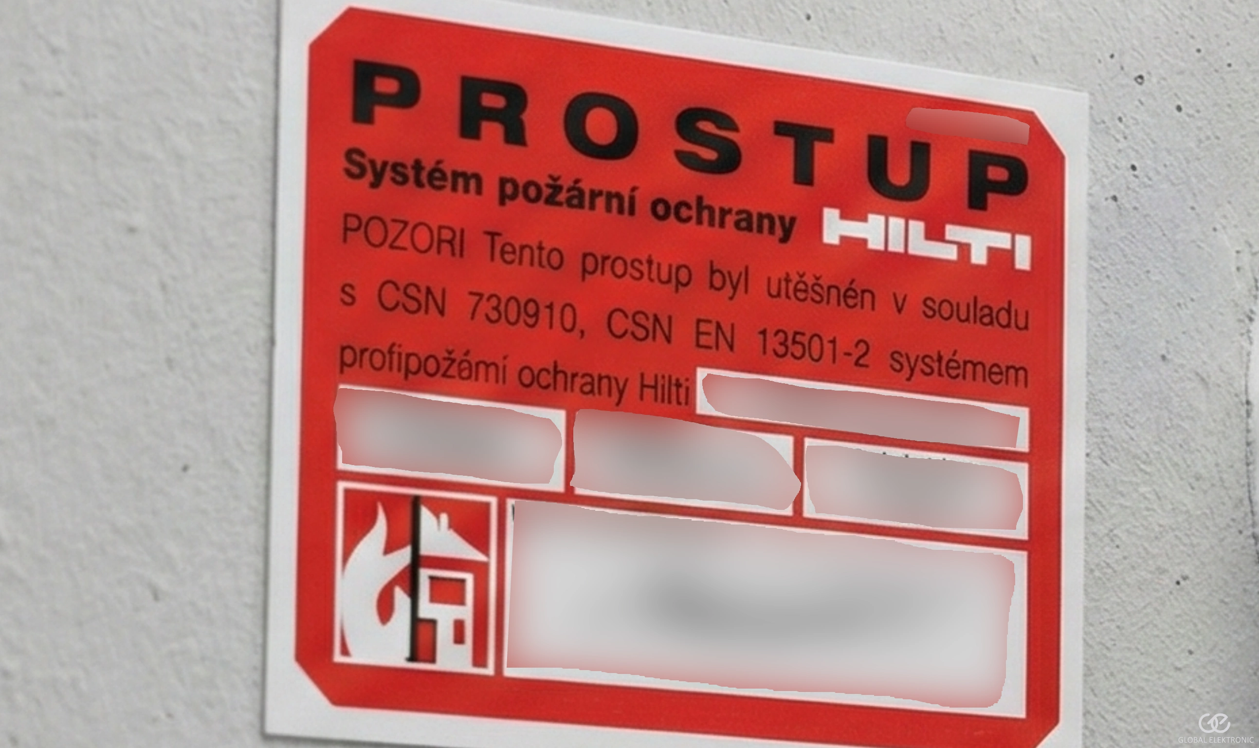 Požární prostupy a ucpávky kabelových tras v průmyslovém objektu